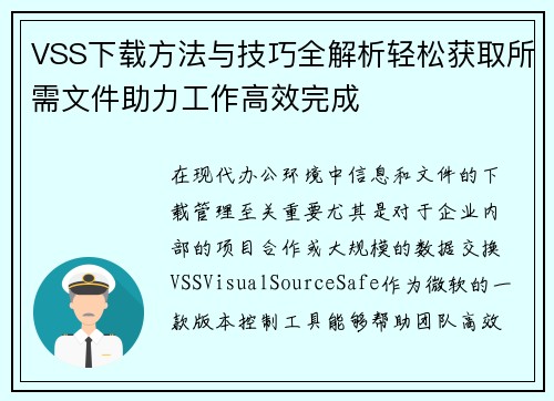 VSS下载方法与技巧全解析轻松获取所需文件助力工作高效完成